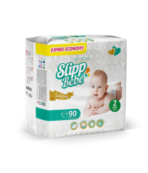 Slipp Bebe Sensitive Soft & Dry – Mini (3–6 kg) Jumbo Economy / 90 pcs 👶🍼