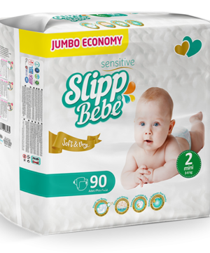 Slipp Bebe Sensitive Soft & Dry – Mini (3–6 kg) Jumbo Economy / 90 pcs 👶🍼