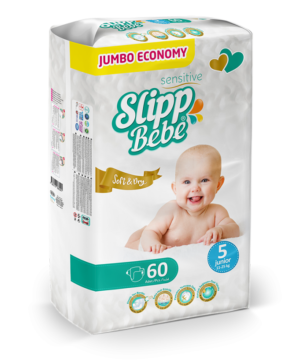Slipp Bebe Sensitive Soft & Dry – Junior (11–25 kg) Jumbo Economy / 60 pcs 👶🍼